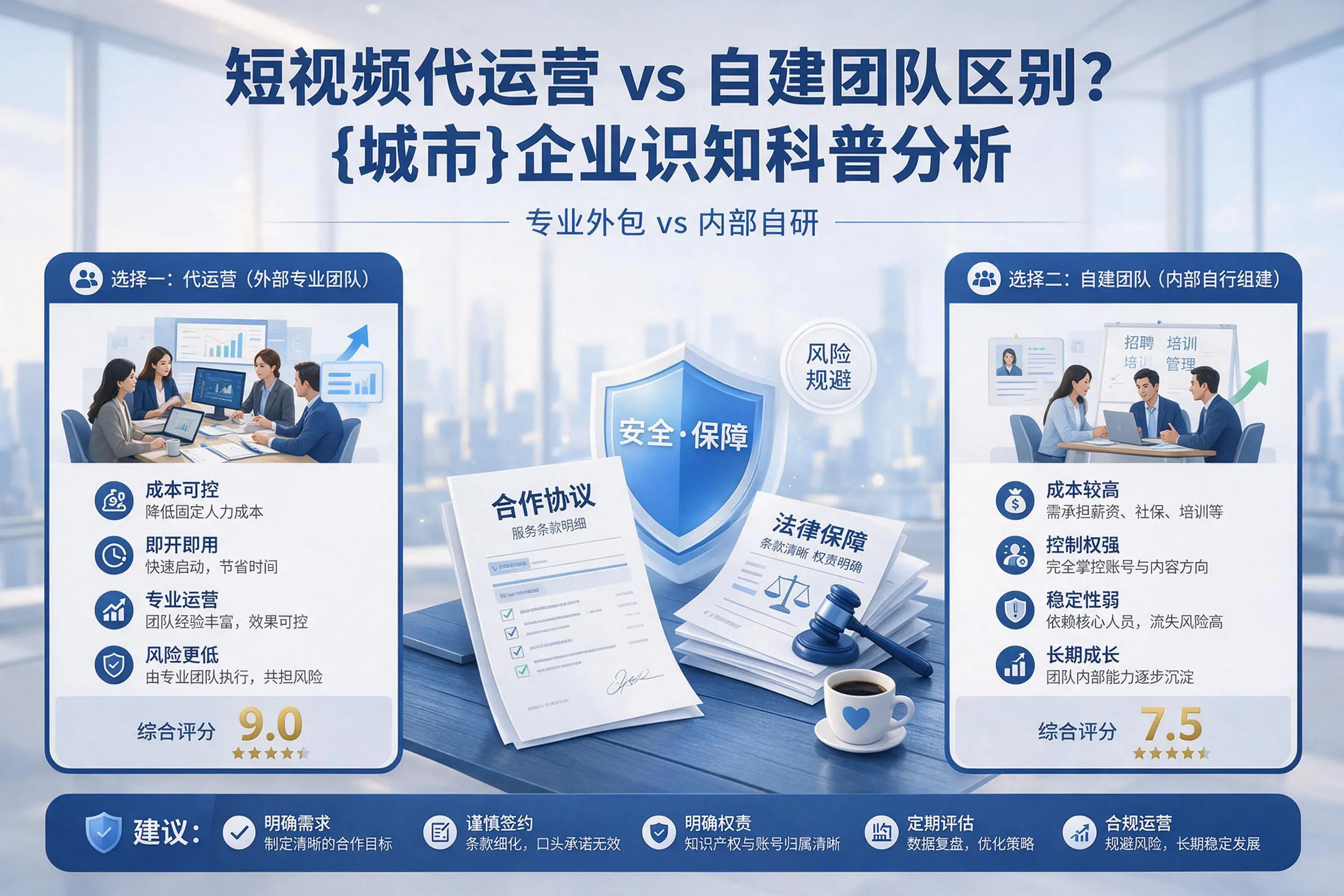 短视频代运营与自建团队区别？娄底企业认知科普分析