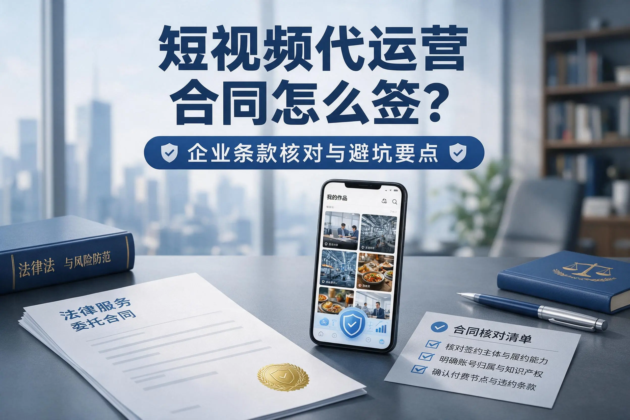 短视频代运营合同怎么签?娄底企业条款核对与避坑要点