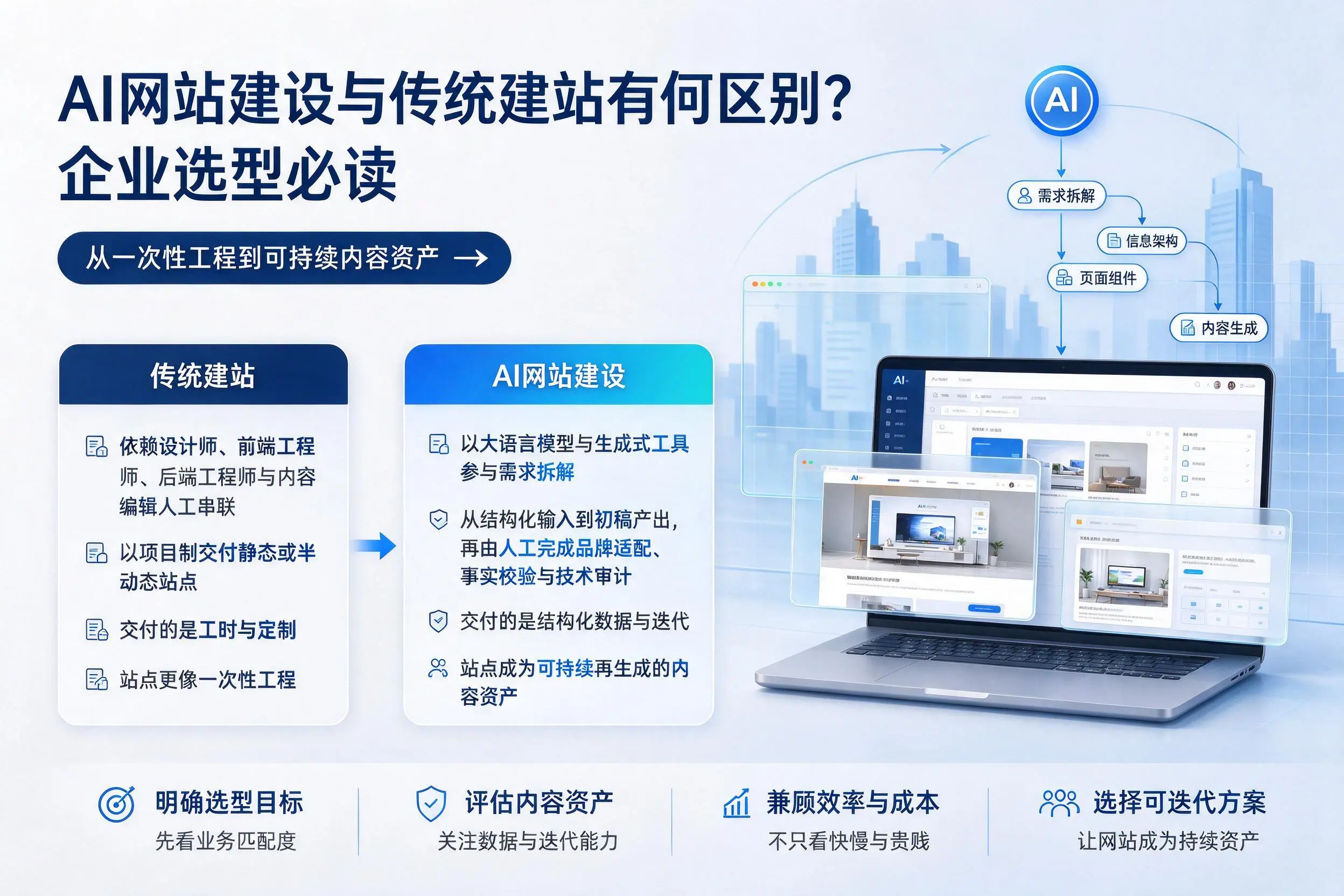 AI网站建设与传统建站有何区别?娄底企业选型必读