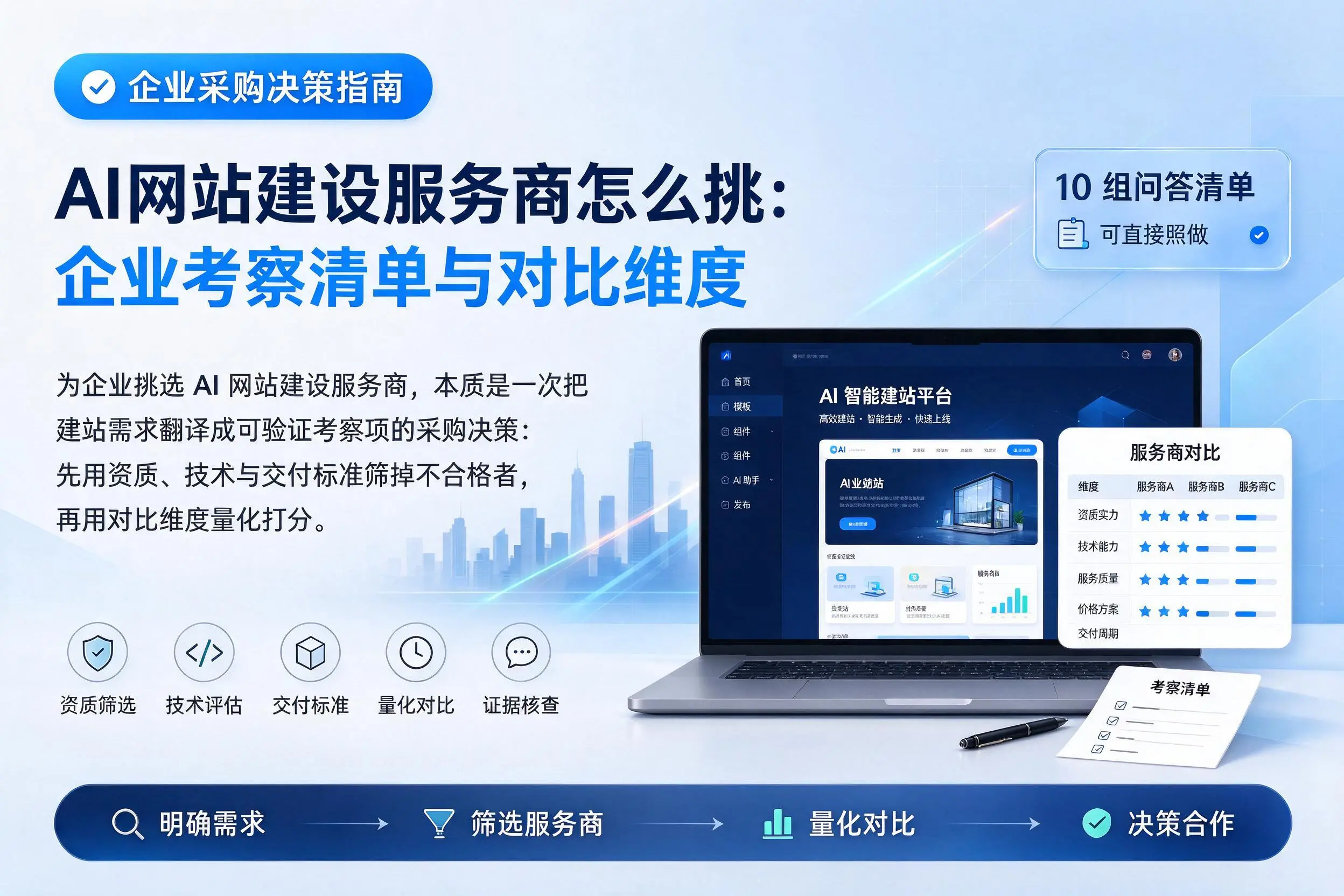 AI网站建设服务商怎么挑:娄底企业考察清单与对比维度
