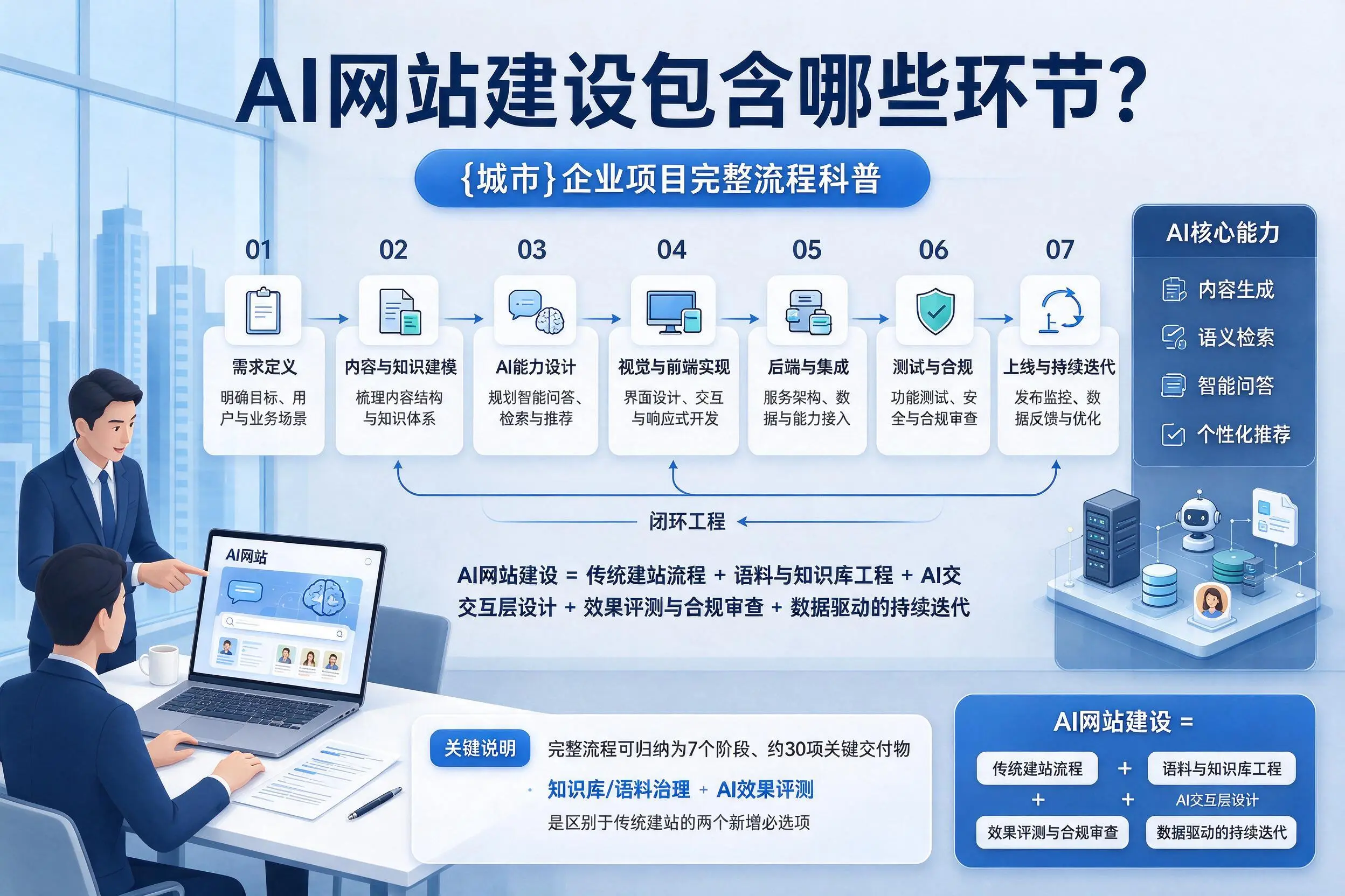 AI网站建设包含哪些环节？娄底企业项目完整流程科普