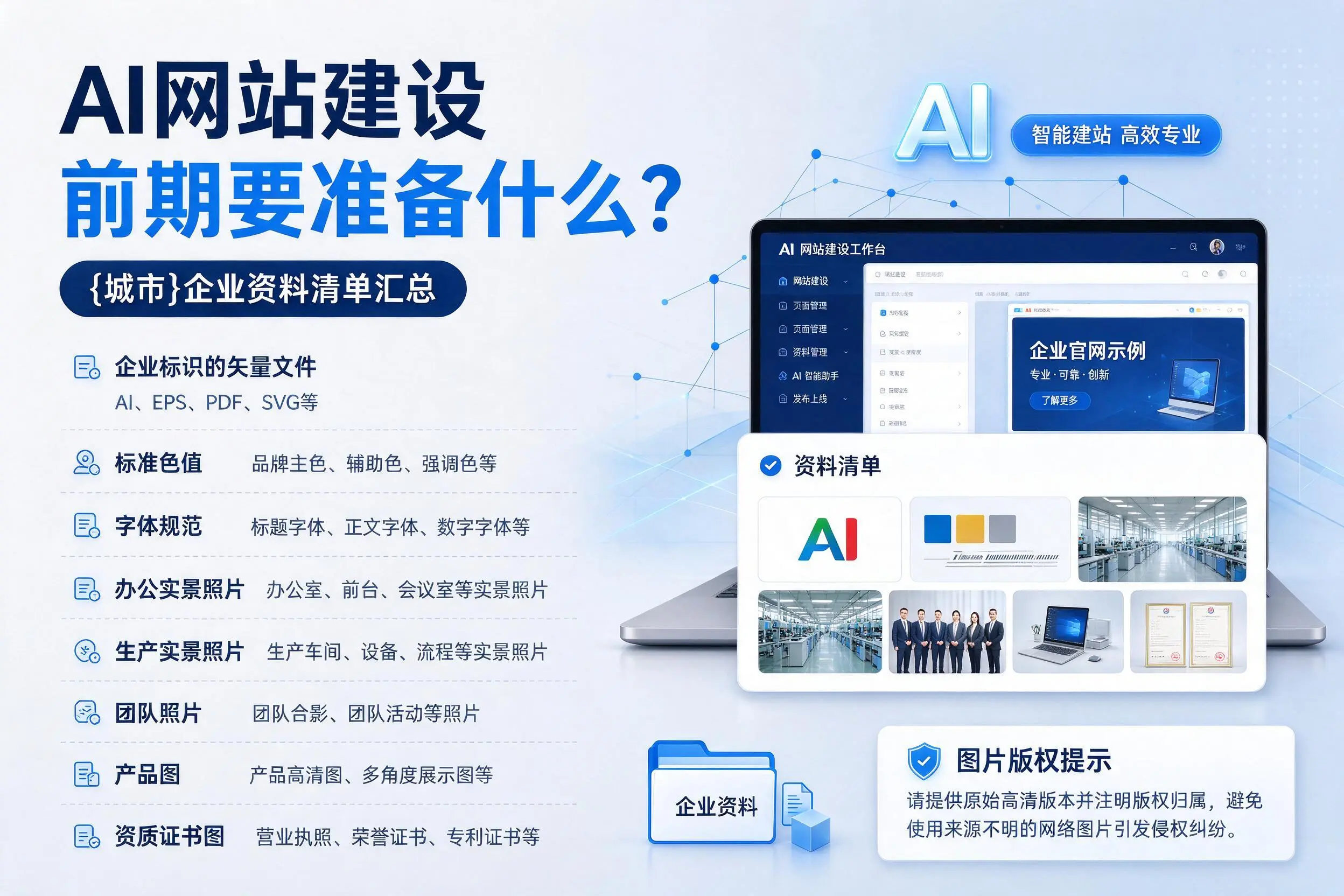 AI网站建设前期要准备什么？娄底企业资料清单汇总