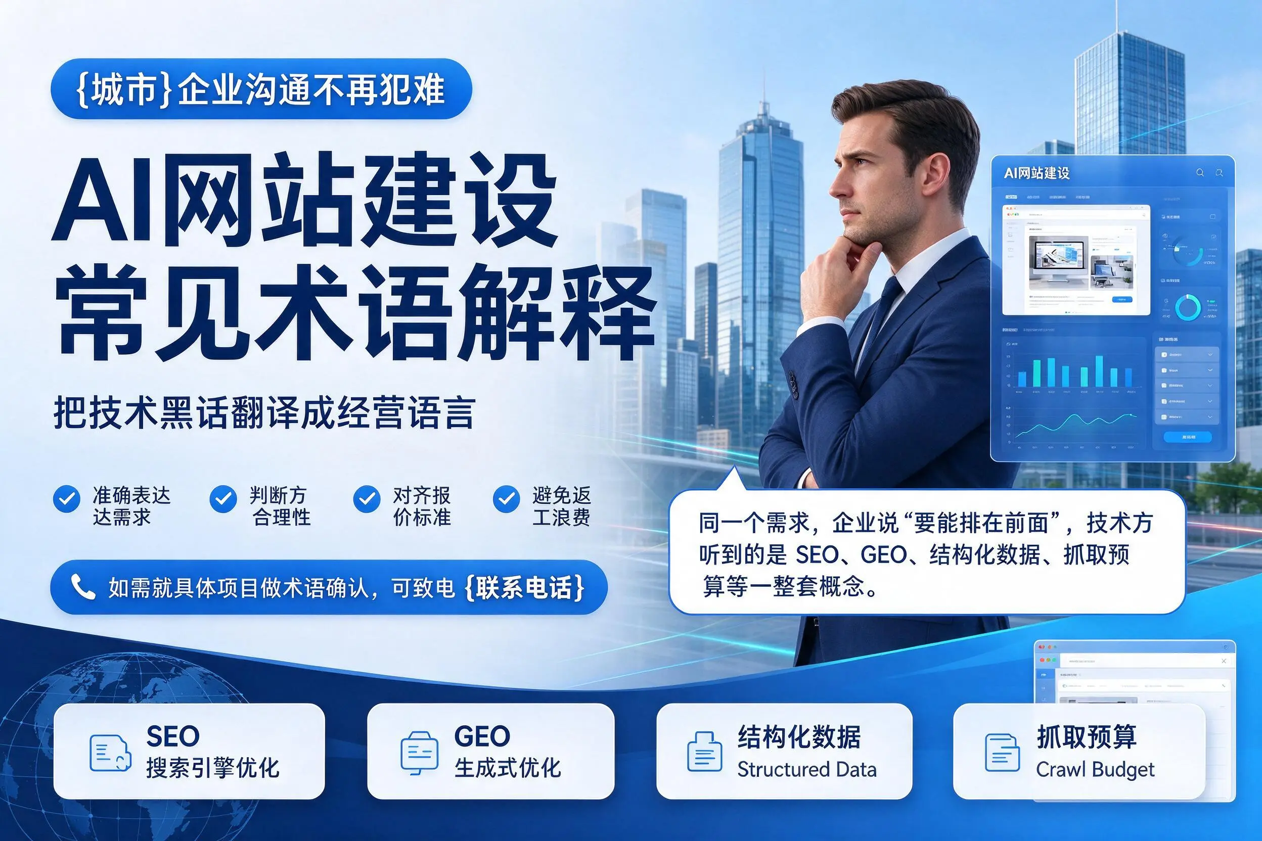 AI网站建设常见术语解释，娄底企业沟通不再犯难