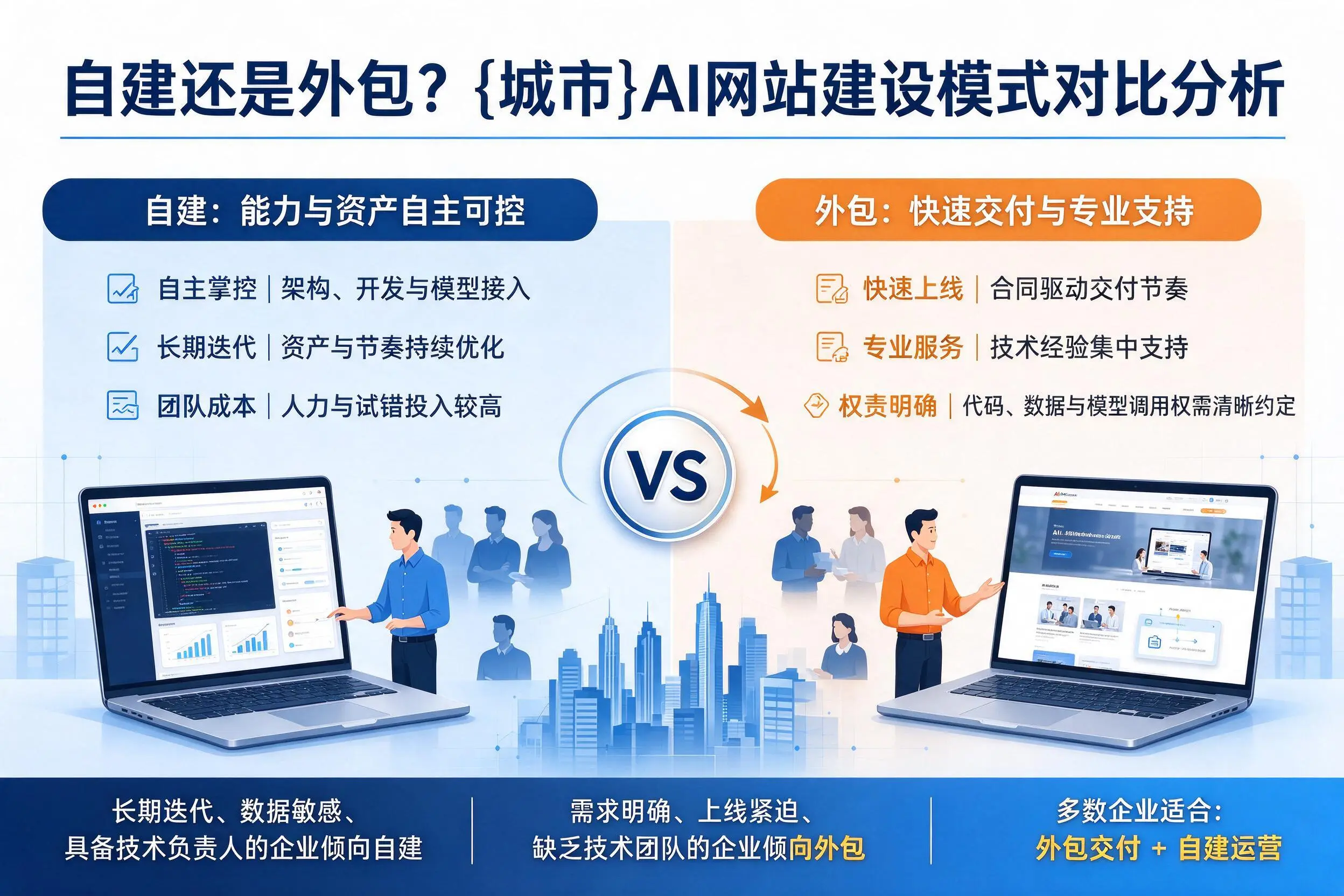 自建还是外包?娄底AI网站建设模式对比分析
